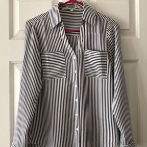 Express stripe button down top